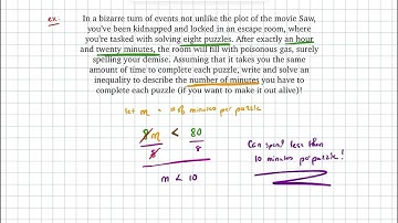 Algebra I Unit 2.8: Problem Solving w/ Inequalities (I)