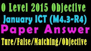 O Level Doeacc/Nielit 2015 January Solve Question ICT (M4.3.R4) Paper In English (Objection Type)