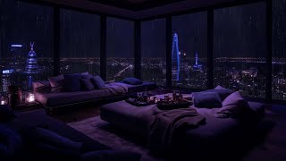 Escape the Noise of the City with Rain & Thunder Sounds for a Relaxing Sleep 💤Rainy City Nightscape