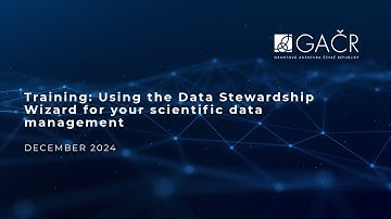 Training: Using the Data Stewardship Wizard for your scientific data management