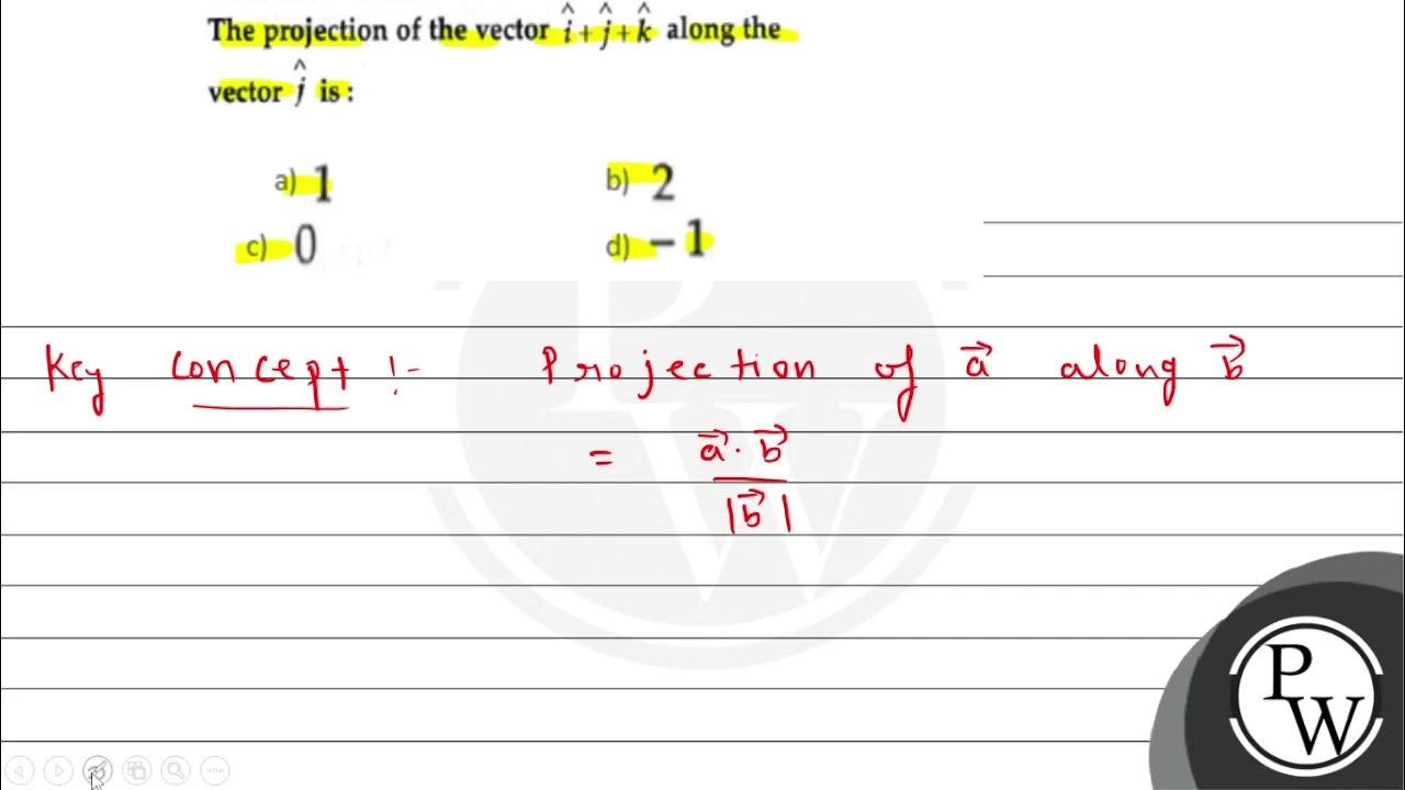 The projection of the vector \( \hat{i}+\hat{j}+\hat{k} \) along th
