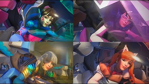 NEW D.va Flyby Wink Highlight Intro with Different Skins | Overwatch 2