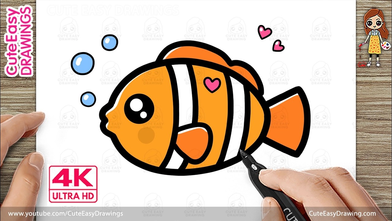 How to Draw a Cute Fish Easy for Kids and Toddlers