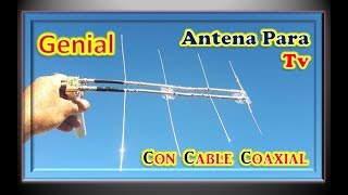 Great♻ TV antenna with coaxial cable ✅YagiUdaLongPeriodic.