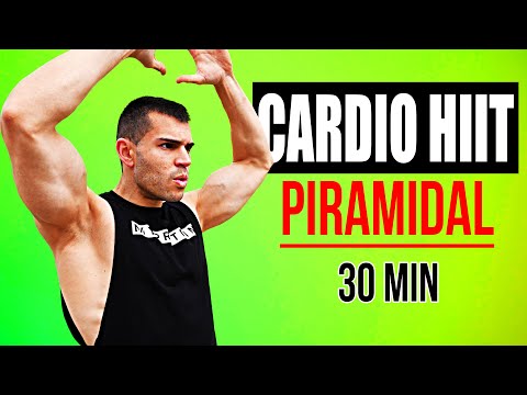 Rutina CARDIO HIIT PIRAMIDAL 30 MINUTOS **BRUTAL** 🔺 Cardio INTENSO para ADELGAZAR (RÁPIDO) En CASA