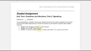 Spanish 1A Unit 4 Speaking Test HELP