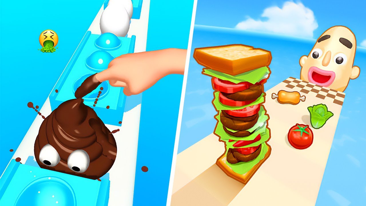 Sandwich Runner VS Pop Run 3D, Sandwich Runner Game Video, Pop Run 3D Gameplay, Sandwich Run Spicy