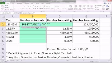 Excel Magic Trick 981: 123.45M From Text To Number, 123,450,000 From Number to 123.45M