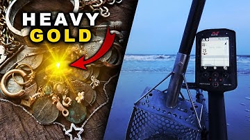 HUGE Jewelry Pile & FAT HEAVY GOLD Found Beach Metal Detecting!