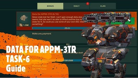 WAR ROBOTS MERCENARY TOWN EVENT || DATA FOR APPM-3TR || TASK-6 || GUIDE