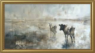 Vintage CowsPainting | Frame TV Art Screensaver for TV Wallpaper