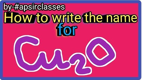 How_to_write_the_name_ofCu2O//Cu2ochemical name//chemistry//(cupric oxide) By--apsirclasses