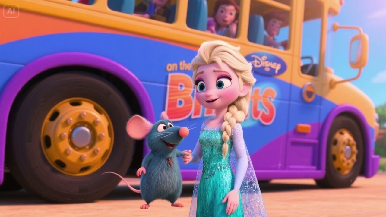 "Wheels on the Bright Bus 2 🚍🎉 | Elsa & the Mice Go to Rainbow Town!"