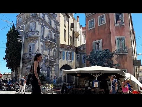 Montpellier trompe l'oeil place Edouard Adam