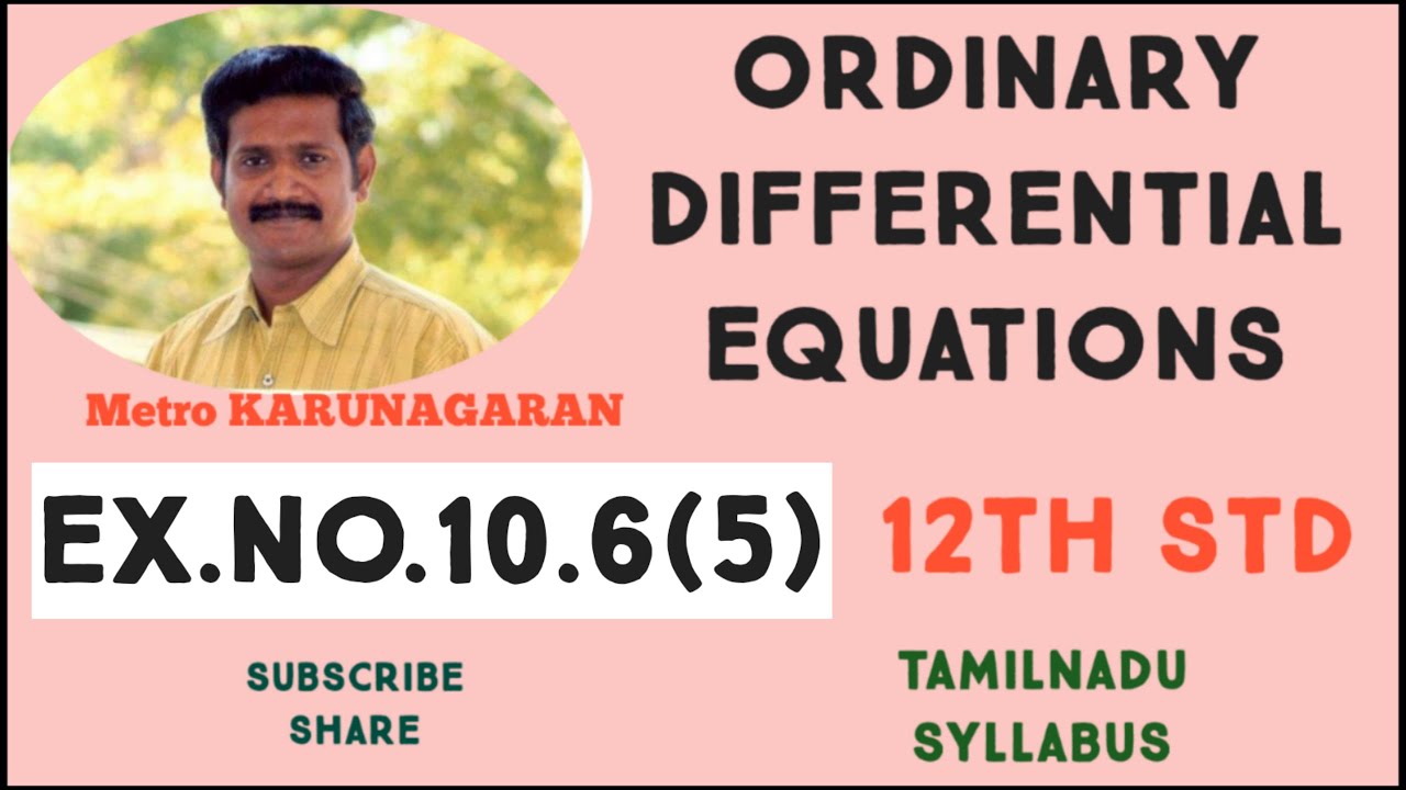 12th Std Maths Ex 10 6 5 Solve The Differential Equation Y 2 2xy Dx X 2 2xy Dy Apho18