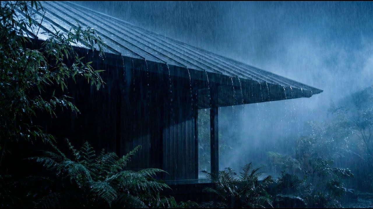 Heavy Rain on Metal Roof at Night 🌧️ | Sleep in 2 Minutes with Deep Rain Ambience Sounds (NO ADS)