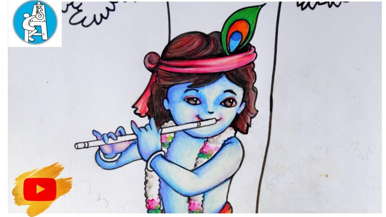 HOW TO DRAW LORD KRISHNA WITH VERY EASY STEPS WITH PASTEL ...