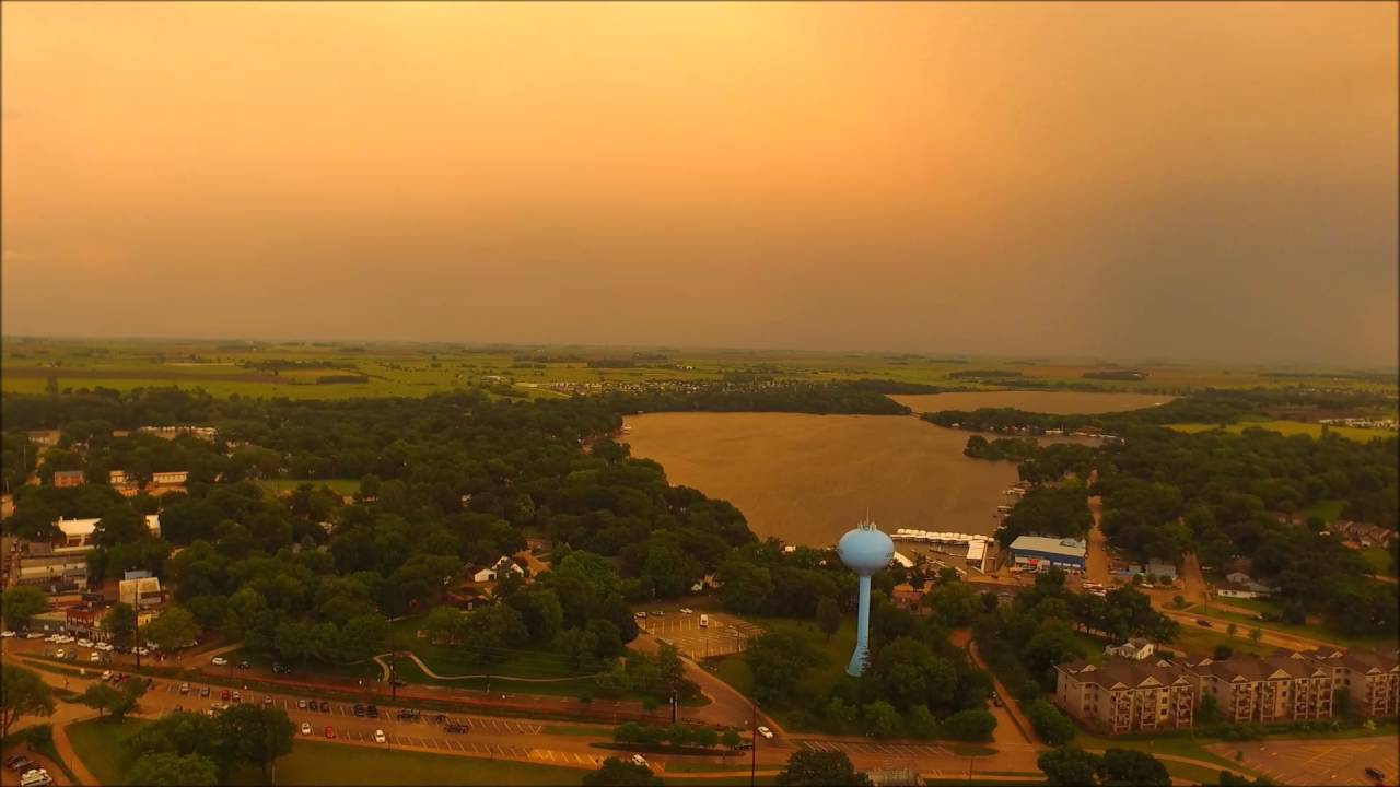 Arnolds Park lake Okoboji Iowa after the storm DJI Phantom 3 Standard