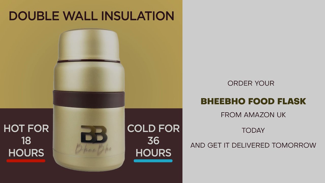 Thermos Food Flask BheeBho Food Flask Will Keep Food Hot and Cold For Hours, Safe For Children Food
