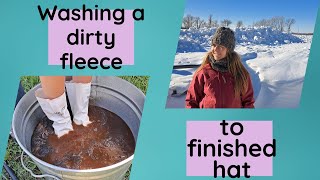 Washing a Dirty Suffolk Fleece to Finished Hat