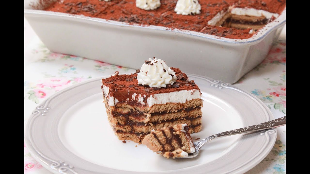 كيكة باردة في 10 دقائق بدون فرن بدون بيض بدون فلان رااائعة حلويات  بدون فرن