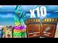 Opening 10 Birthday Llamas! Fortnite Save The World 5.1!