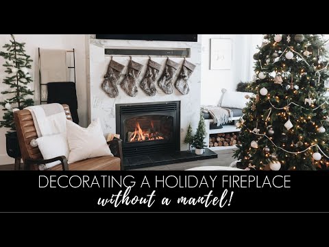 Video: Decorating a Fireplace Without a Mantel! [Christmas decorating ideas!]