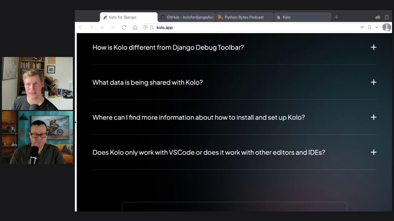 Kolo.app for Django and Observing Pythons - Talk Python Live Stream ...
