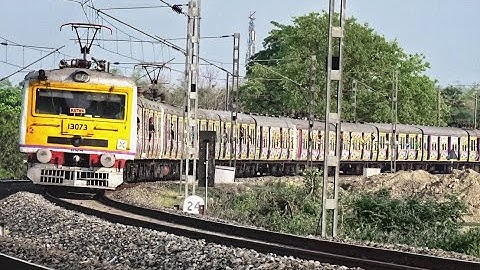 Conventional Colourful Electric Multiple Unit trains Speeding in Huge Curve & Skip Furiously | ER
