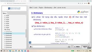 Python căn bản - Dictionary & Set
