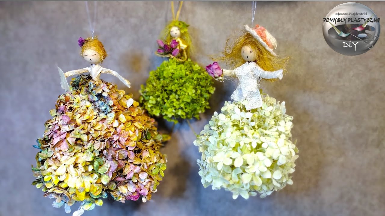 Jak robić laleczki​ z kwiatów hortensji - Pomysły Plastyczne DiY