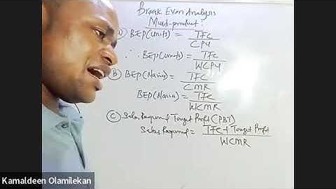 Performance Management: ICAN (Break Even Analysis, Muilt-product  Part 2)