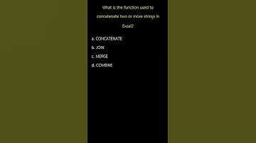 What is the function used to concatenate two or more strings in Excel