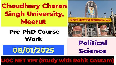 Pre-PhD Course work Classes II CCSU, MEERUT II PhD Admission II Chaudhary Charan Singh University II
