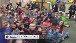Rob Fowler visits the 2nd graders at Berkeley Elementary School for Weather 101
