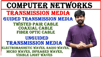 transmission media, guided and unguided transmission media, twisted pair, coaxial, fier optic cables