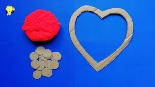 DIY Heart Shaped Wall Hanging - Woolen Wall Hanging Design - Home Decorating Ideas Handmade Easy