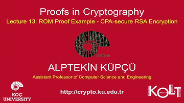 Proofs in Cryptography  Lecture 13 ROM Proof Example   CPA secure RSA Encryption