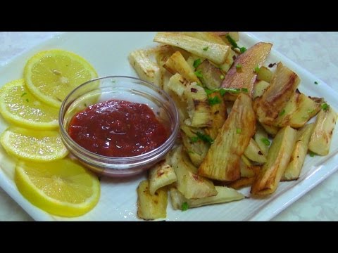 Healthy Yuca Or Cava Fries Shallow Fried Mogo Recipe Video By Bhavna-11-08-2015