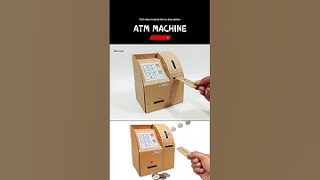 DIY Cardboard ATM Machine, Cardboard Craft Coin Bank Box #shorts #diy #craft
