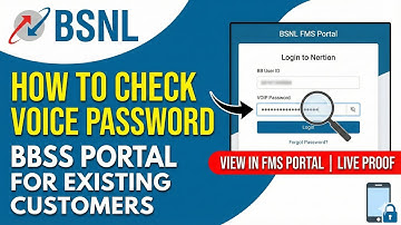 How to check voice passwords for existing customers | View VOIP Password & BB User ID in FMS | Bsnl