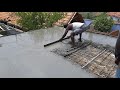 amazing construction 300 square feet house roof concrete -using by sand and cement mixer concrete