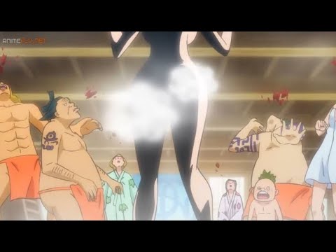 Nami desnuda, deja caer la toalla y deja a todos sorprendidos con su cuerpo, sanji ve a nami desnuda