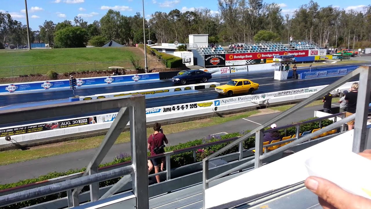 Queensland Drag Week 2014 Ford Falcon Au Barra run. - YouTube