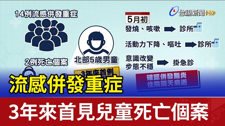 流感併發重症 3年來首見兒童死亡個案 - 天天要聞