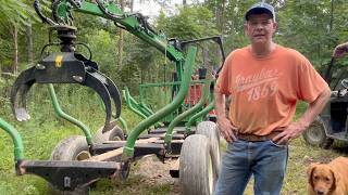 #131 HOT FIREWOOD-Logging Trailer in the Woods #winch #wallentstein #logginglife #timber