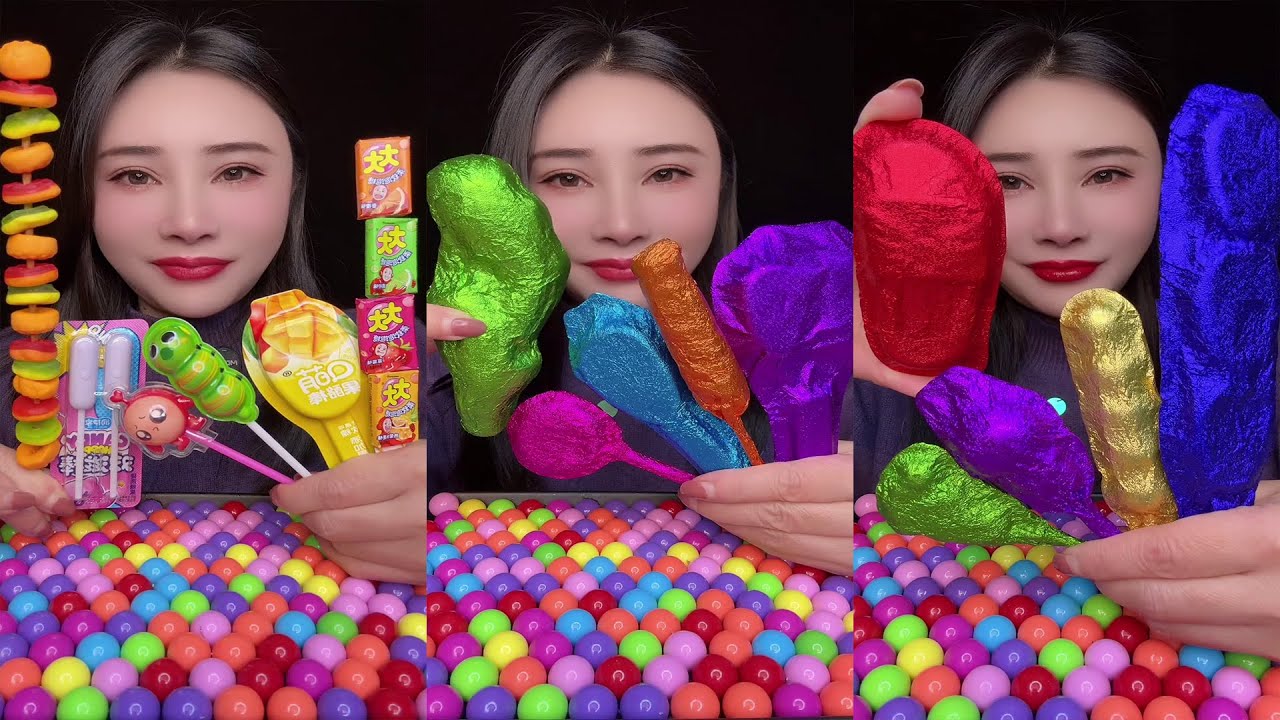 ASMR Конфеты 🍬 Игрушки принцессы 👑 Забавные очки 🤓 Фруктовое желе 🍇 Клубничные лакомства 🍓 EP437