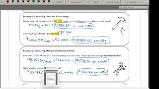Financial Literacy Lesson 1 - Earning an Income - Foundations and Pre-Calculus Math 10