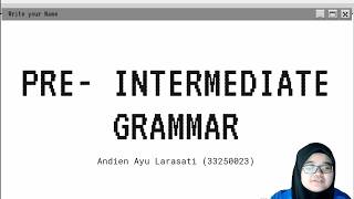 PRE  INTERMEDIATE GRAMMAR - PROJECT