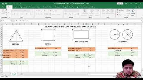 Belajar Menghitung Luas dan Keliling Bangun Datar dengan memanfaatkan Microsoft Excel